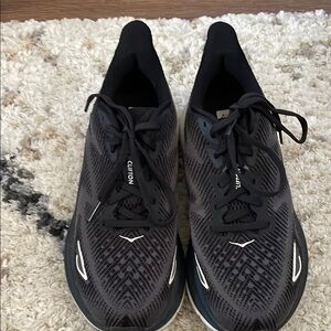 Hoka Clifton Athletic Shoes - Black and Gray